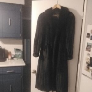 Vintsge Brown  Black  Full Length Mink Coat Fur CoatPerfect — here are ready-to-